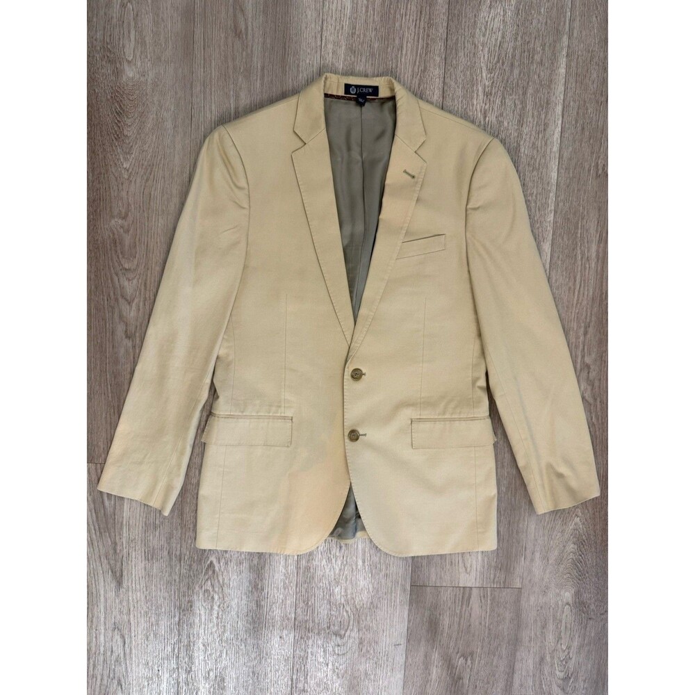 J Crew Ludlow Blazer Mens 38R Beige Tan 2-Button Suit Jacket Sport Coat Slim